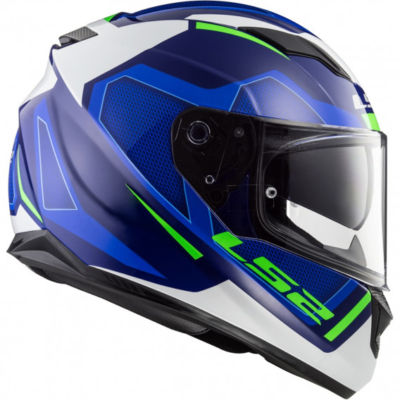 Casque Moto Integral Ls2 Ff320 Stream Evo Axis Blanc Bleu