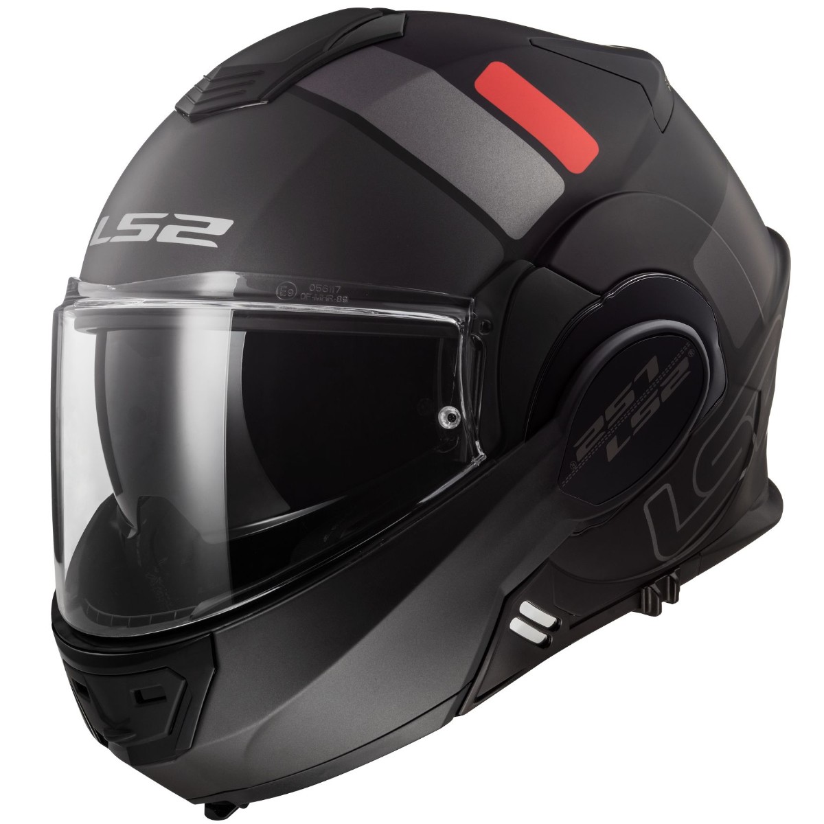 Casque moto modulable Ls2 ff399 valiant prox noir mat titane