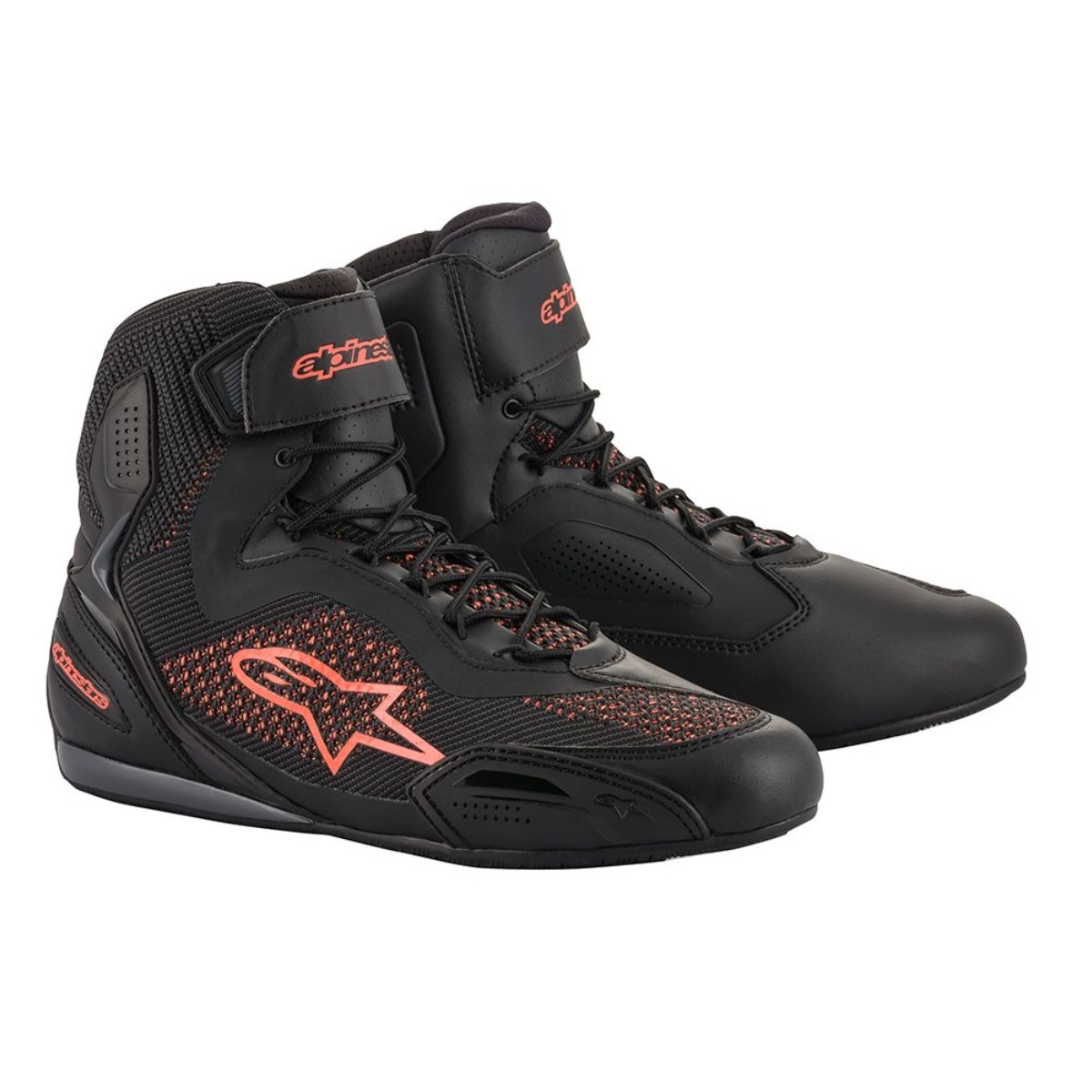 Baskets moto FASTER-3 RIDEKNIT ALPINESTARS - NOIR ROUGE | Motoshopping.com