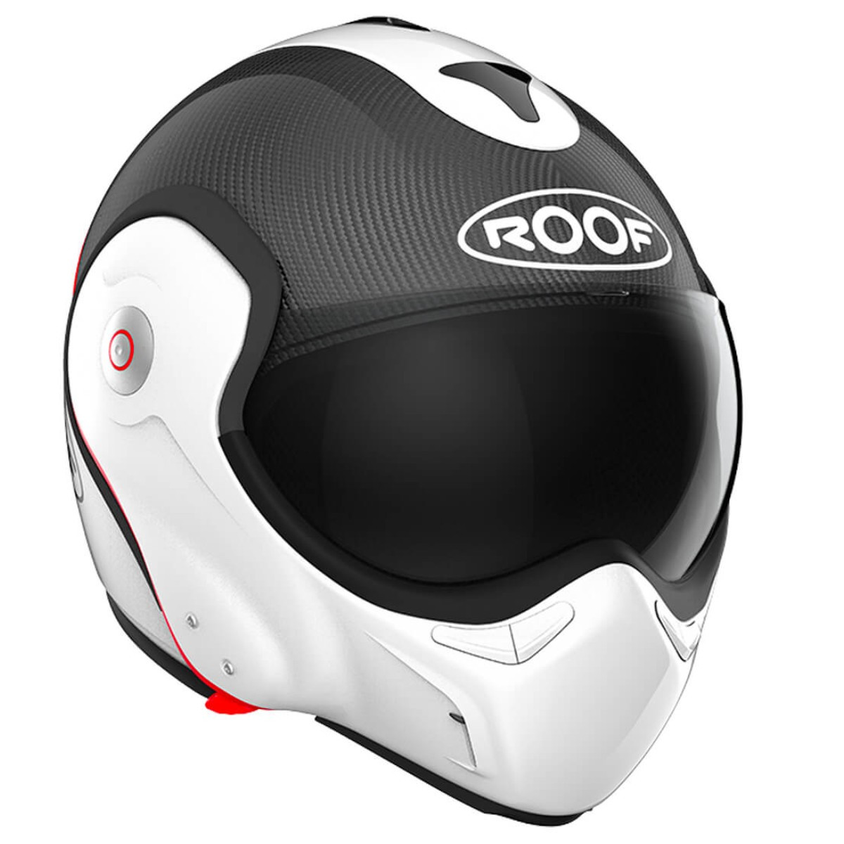 Casque Moto Modulable Roof R Boxxer Carbon Blanc Rouge