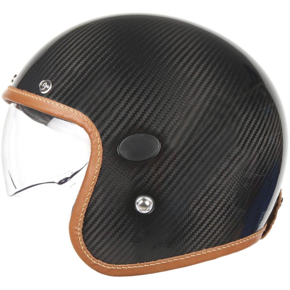 Casque Moto Jet Casque Helstons Naked Carbon Noir Brillant Motoshopping