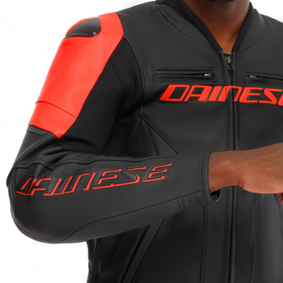 BLOUSON DAINESE RACING 5 NOIR NOIR ROUGE FLUO