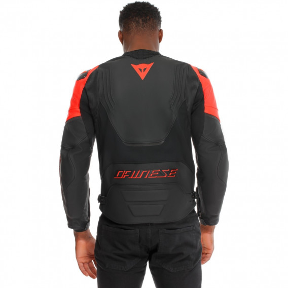BLOUSON DAINESE RACING 5 NOIR NOIR ROUGE FLUO