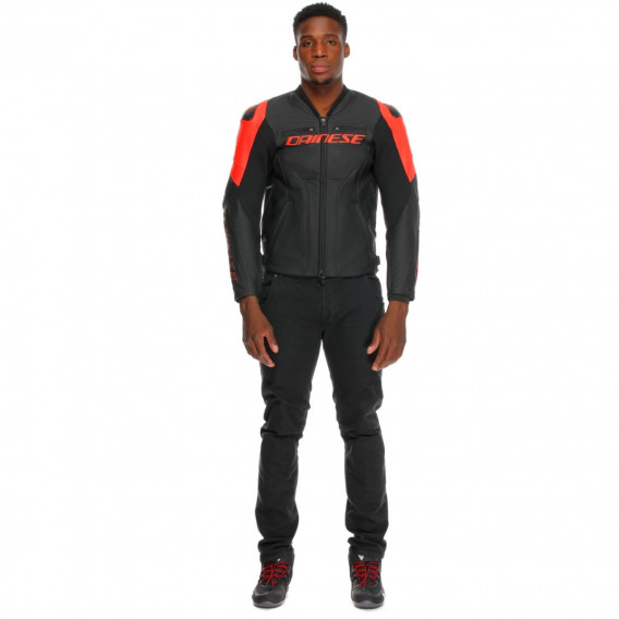 BLOUSON DAINESE RACING 5 NOIR NOIR ROUGE FLUO