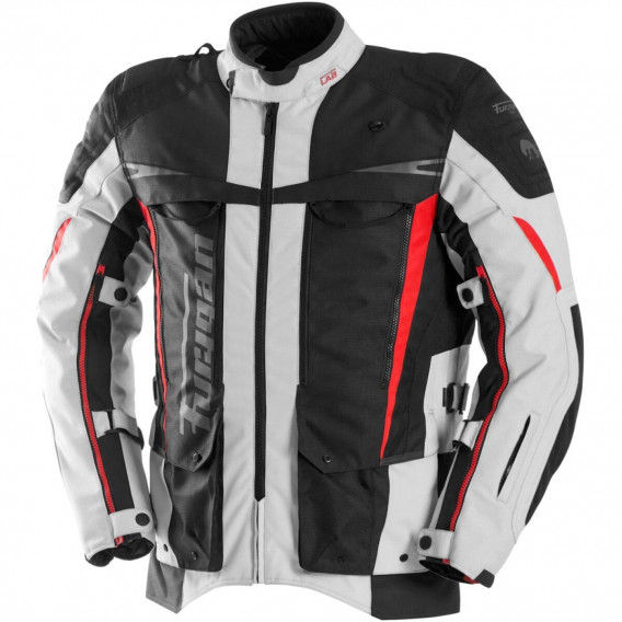 VESTE FURYGAN MONTROC 3EN+ KEVLAR NOIR PEARL ROUGE