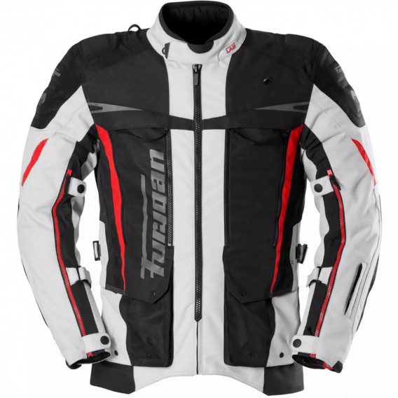 VESTE FURYGAN MONTROC 3EN+ KEVLAR NOIR PEARL ROUGE